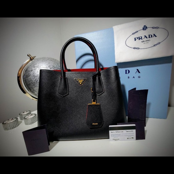 Small Saffiano Leather Double Prada Bag